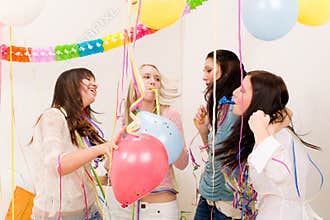 Birthday party celebration - woman with confetti