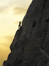 Climbing and a sunset