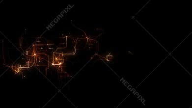 4k lightning electric wire energy,Circuit board,electrons,Network connections.