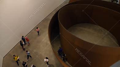 Visitors at the Gugenheim Museum Northern Spai n