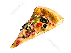 Slice of Pizza Isolated on a White Background