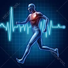 Running heart rate man active runner health chart