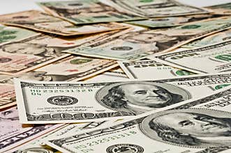 Money on the table, the business concept.