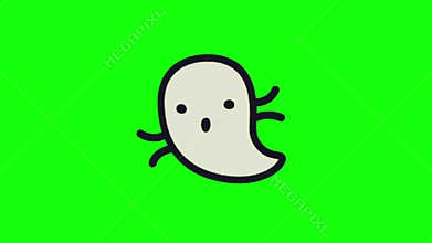 Funny animation gif character on isolated background.  Ð¡ute little ghost