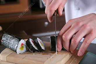Chef Preparing Sushi-4