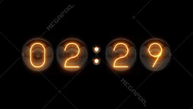 Countdown 5 minutes. Nixie tube indicator countdown.