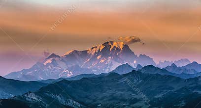 Sunset on Mont Blanc