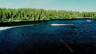 Cool Fast Water Bikes Splash Water.