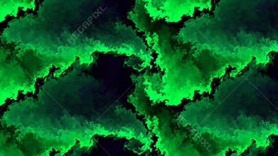 Beautiful animation of green color oil paint, cloud abstract moving towards left