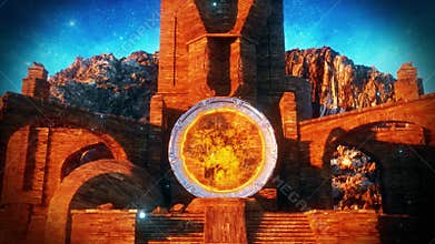 Sci-Fi Ancient Stargate Portal - Epic VJ Loop Background V2