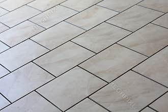 Tan floor tiles