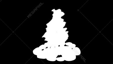 4k Cartoon Camp fire animation with stone. Flash campfire