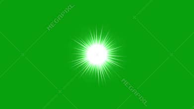 Flickering sun with green screen background