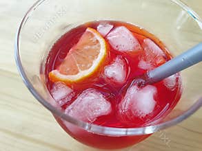 Closeup of refreshing antioxidant hibiscus tea