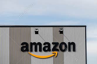 Amazon logo in logistic centre