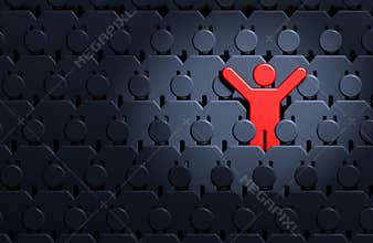 Men among crowd of people