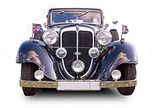 Vintage Germany car Audi 220, 1934. White background