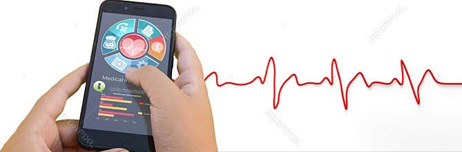 Health app with heartbeat