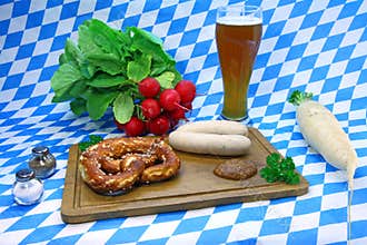 Pretzel and weisswurst