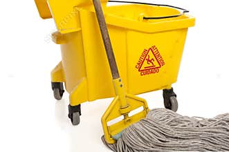 Industrial Mop and bucket close-up