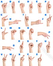 Hand sign language alphabet
