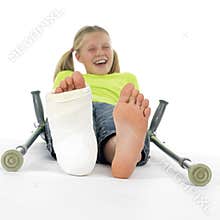 Girl with a broken leg
