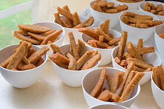 Roast bread sticks, appetizer, catering food