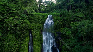 Amazing Tropical Waterfall in Green Rainforest.