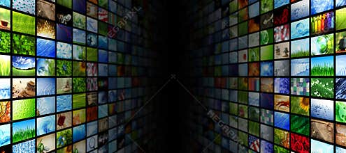 Giant multimedia video and image walls