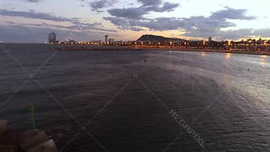 Aerial view of Barcelona beach