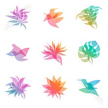 Pastel nature. Elements for design.