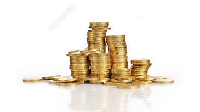 Piles of gold coins
