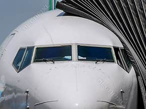 Nose of airliner