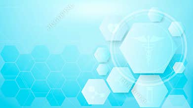 Geometry, positive and  hexagon symbols Medical concept background