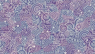 Abstract seamless pattern. Mechanical. Purple, pink and white colors