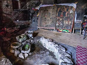 Monastery Neakuto Leab near Lalibela in Ethiopia