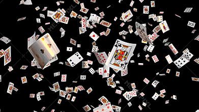 Falling Poker cards all suits loop