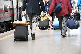 At the train station