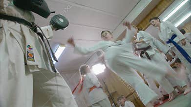 Training in the karate children`s section