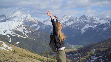 Woman in the mountains