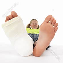 Girl with a broken leg