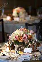 Dining table set for a wedding or corporate event