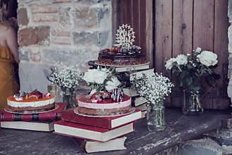 Selection of delicious wedding cakes