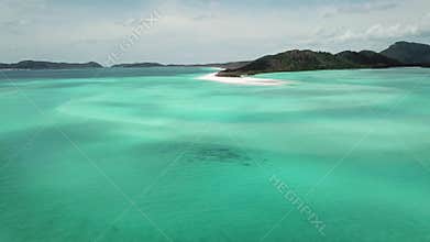 Whitehaven beach aerial footage. Whitsunday Islands in Australia