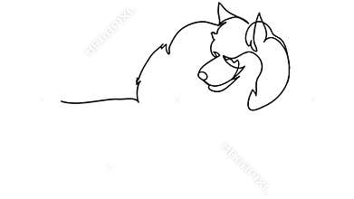 Self drawing animation of one line art.