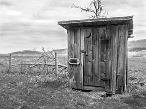 Rural Outhouse in black and white