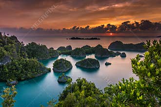 Panorama marine reserve Raja Ampat in New Guinea