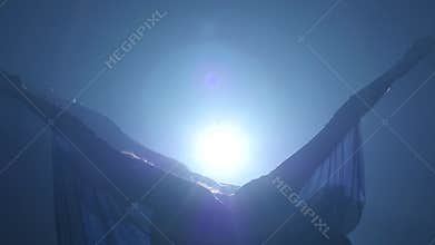 Close-up of dancers performing dancing elements of modern ballet. Slow motion