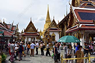 Mass Tourists at Grand palace in Bangkok Thailand