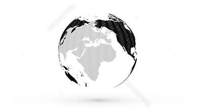 Earth planet with black fabric texture motion loop